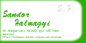 sandor halmagyi business card